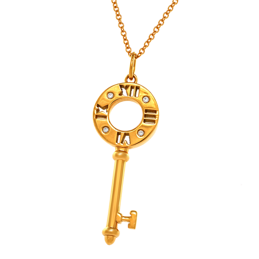 Tiffany Co. Atlas Key Pendant Necklace
