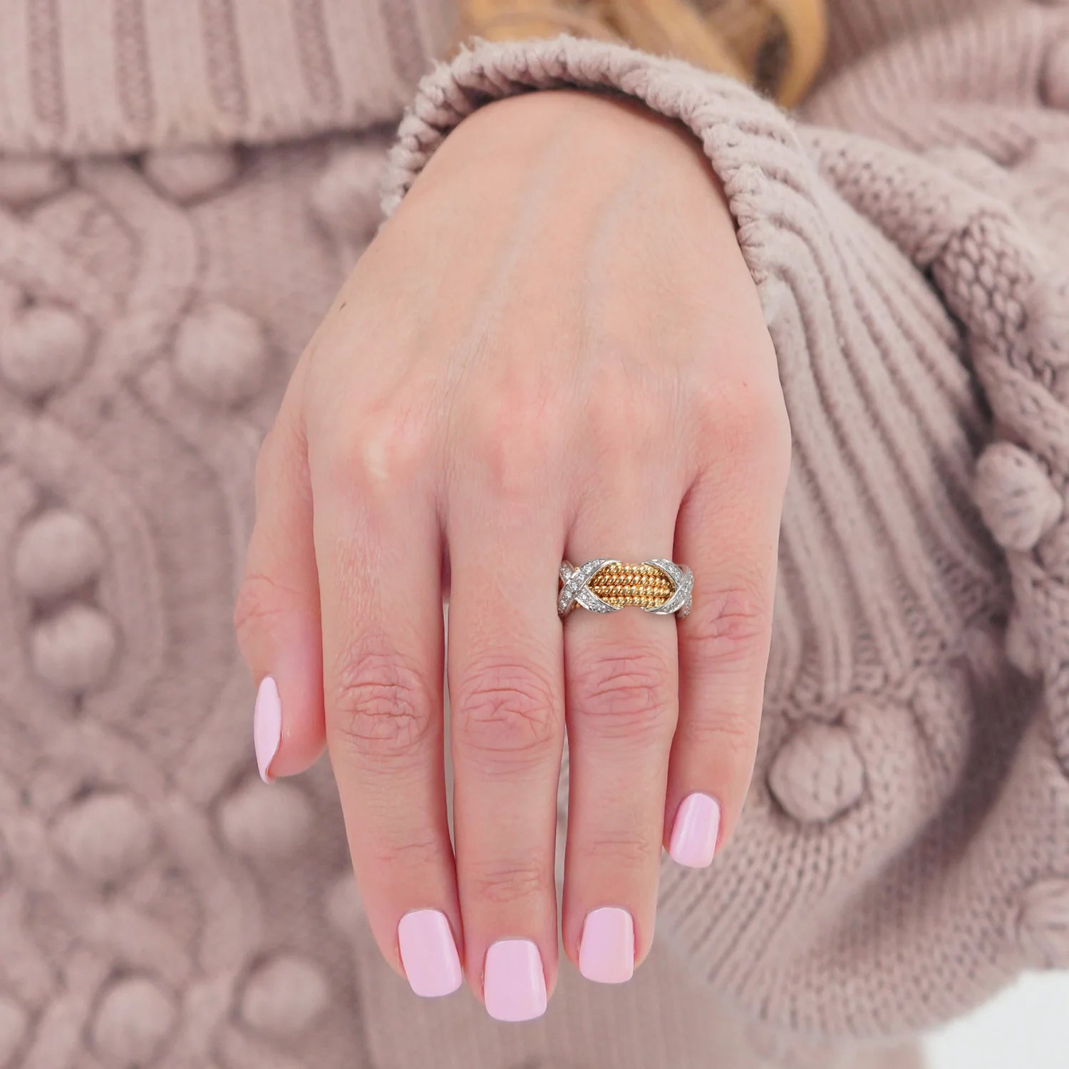 Tiffany & Co SV925 K18 Rope Design Ring アクセサリー Tiffany & Co