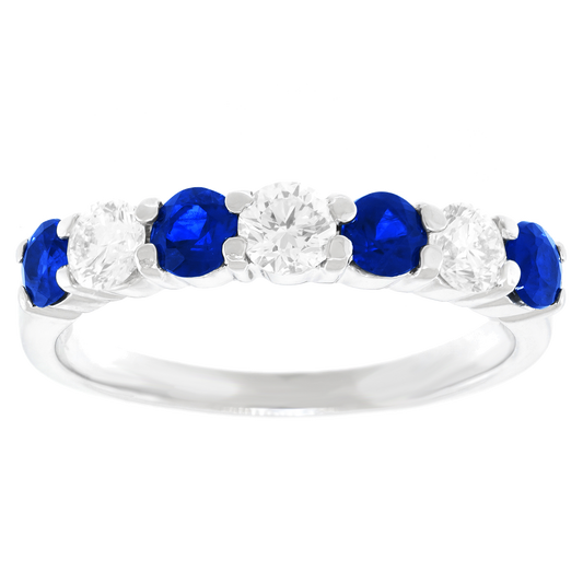 #25524 - 7 Stone Diamond & Sapphire Ring