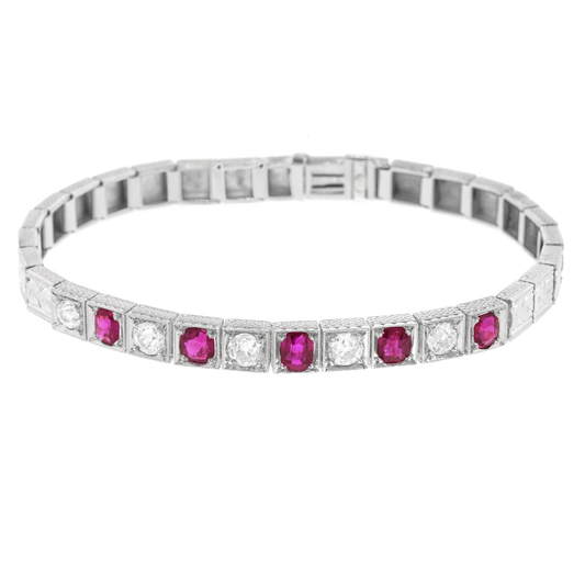 Art Deco Ruby and Diamond Bracelet