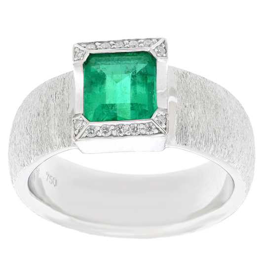 #25862 - Modernist Emerald and Diamond Ring