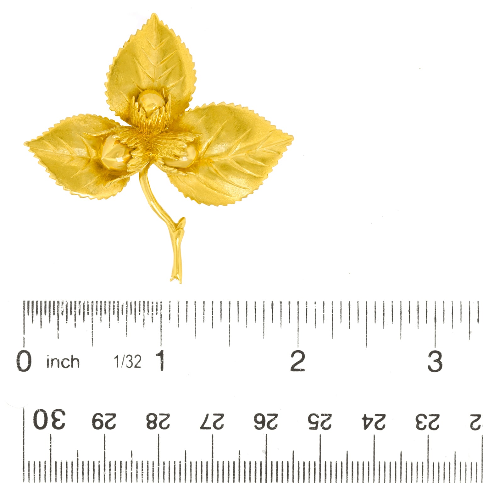 25900 - Hermes 18k Gold Leaf Brooch