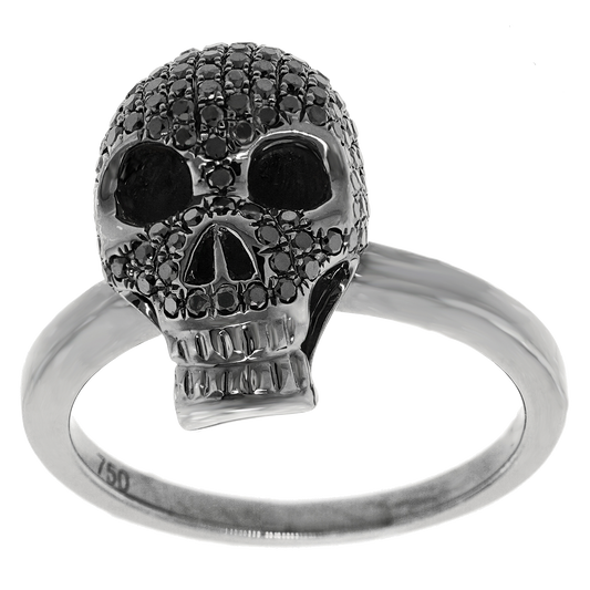 #25991 - Black Diamond Skull Ring