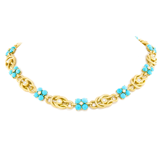 #25994 - Turquoise & Diamond-set Necklace