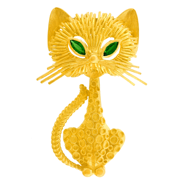 26125 - Garrard Vintage Seventies Modernist Cat Brooch