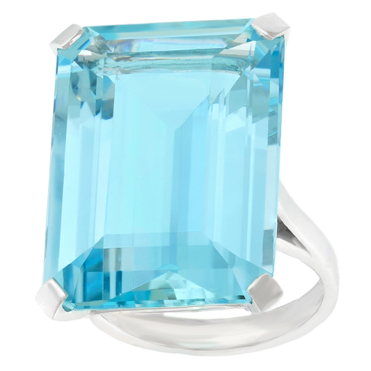 #26140 - 30 Carat Aquamarine Ring, GIA
