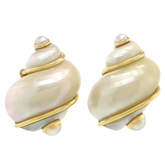 #26317 - Seaman Schepps Turbo Shell Earrings