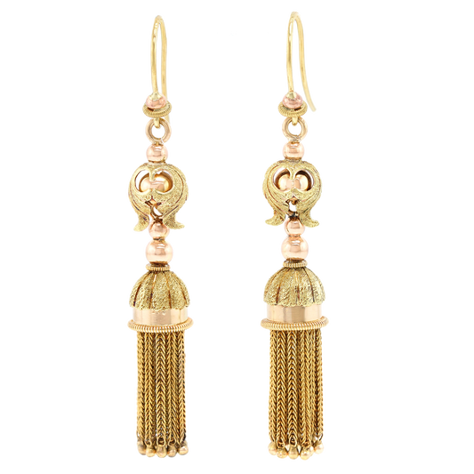 #26397 - Antique Gold Tassel Earrings