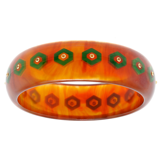 #26406 - Mark Davis Catalin Bangle with Spessartite Garnets