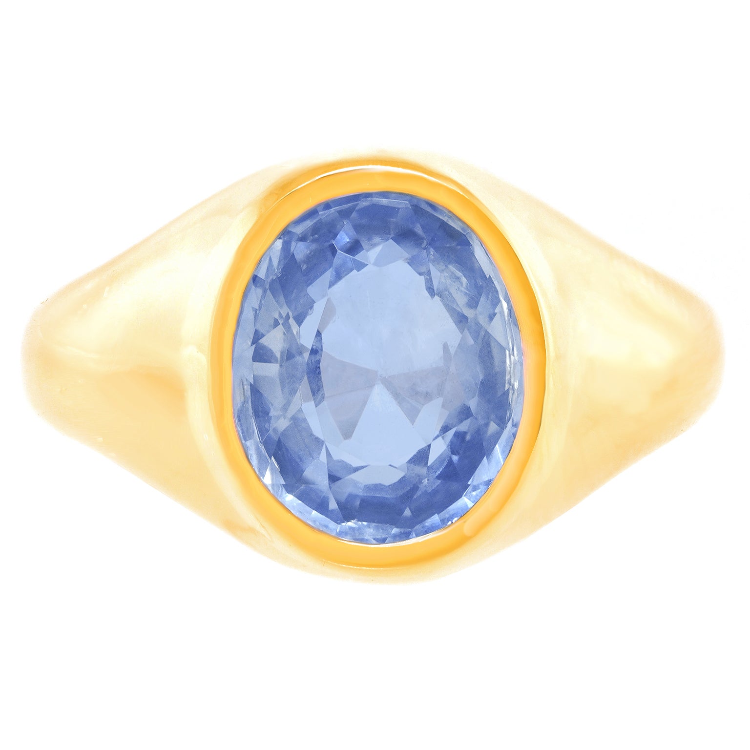 26470 - 4.01ct No Heat Sapphire Signet Ring GIA