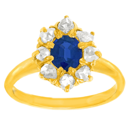 #26471 - Antique Sapphire and Diamond Ring