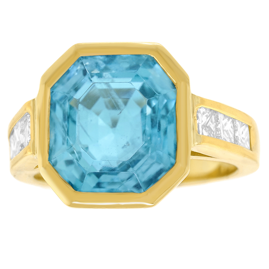 #26473 - 7.76 carat Aquamarine & Diamond Ring