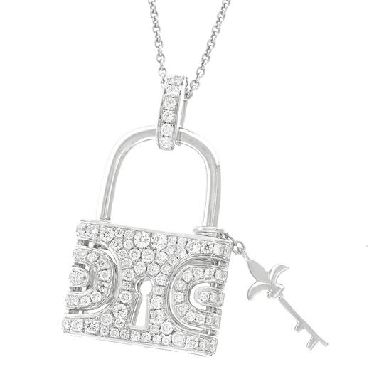 #26587 - Spark Creations Diamond-set Lock & Key Necklace