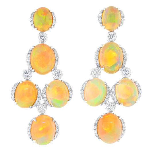 #26594 - Opal and Diamond Chandelier Earrings by Spark Creations