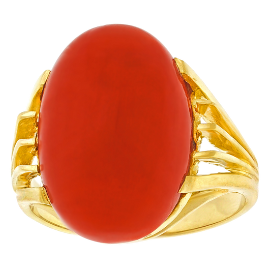 #26604 - Sixties Swiss Modern Coral Ring