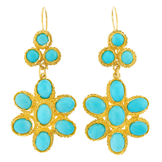 #26721 - Persian Turquoise Sixties Earrings