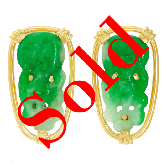 #26780 - Carved Jade Earrings