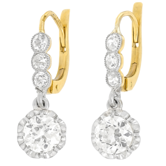 #26813 - Art Deco Diamond Drop Earrings France