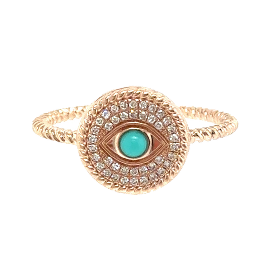 #27039 - Turquoise and Diamond Ring