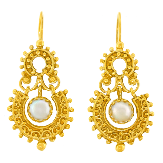 #27053 - Sixties Etruscan Revival Earrings