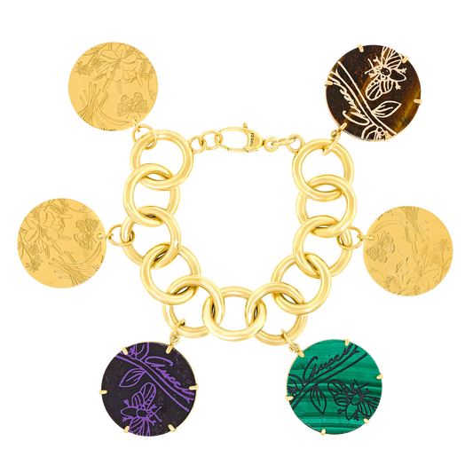 #27222 - Gucci “Flora St. Tropez” Gold Charm Bracelet