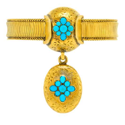 #27272 - Antique Turquoise Locket Bracelet