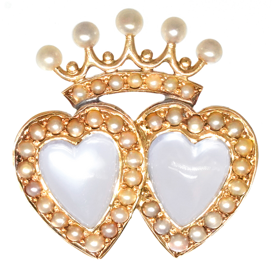 #27279 - Hearts and Crown Brooch c1880s
