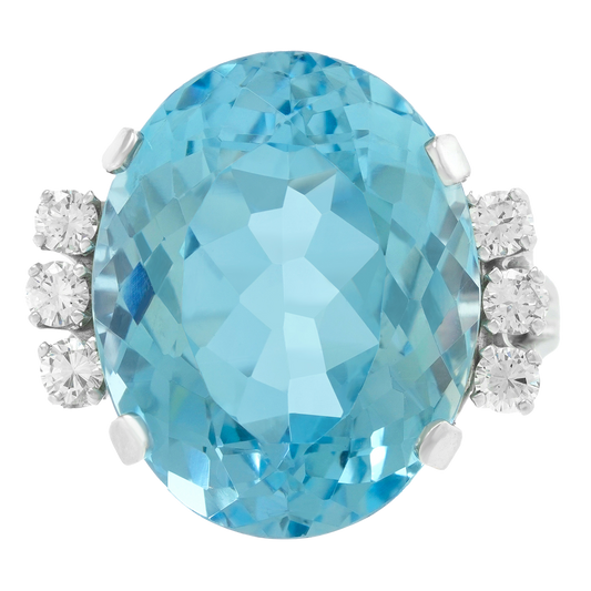 #27310 - Fifties 18.0ct Aquamarine Ring
