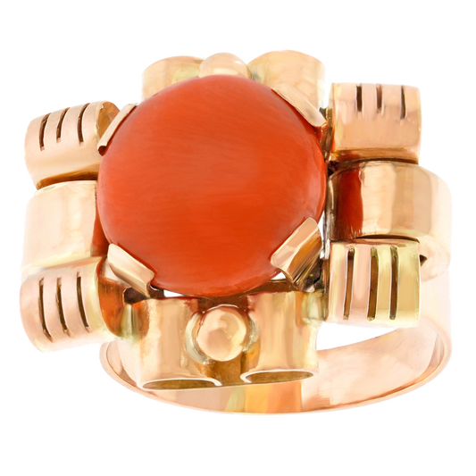 #27313 - Retro Forties Coral Ring