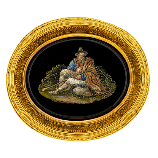 #27319 - Superb Brooch Micro Mosaic in a Heavy Gold Frame