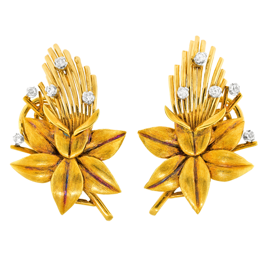 #27321 - Diamond Leaf Earrings