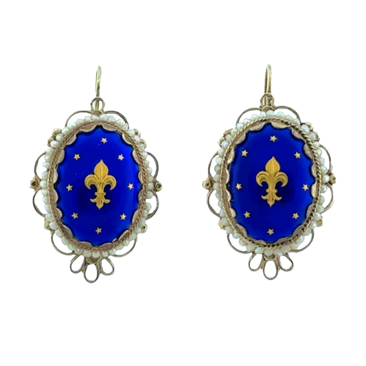 #27365 - Limoges Enamel Art Deco Earrings
