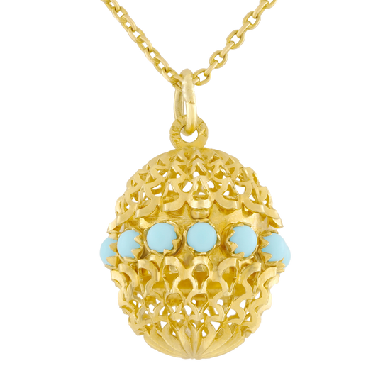 #27384 - Turquoise and Gold Pendant