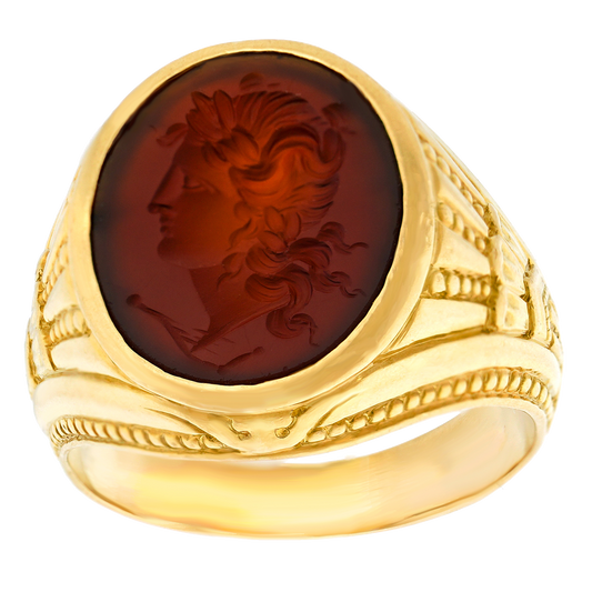 #27445 - Victorian Carnelian Signet Ring