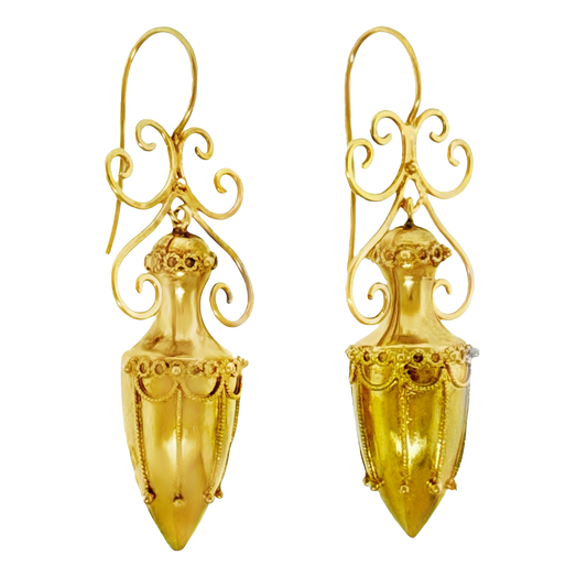 #27462 - Antique Urn-Motif Earrings English