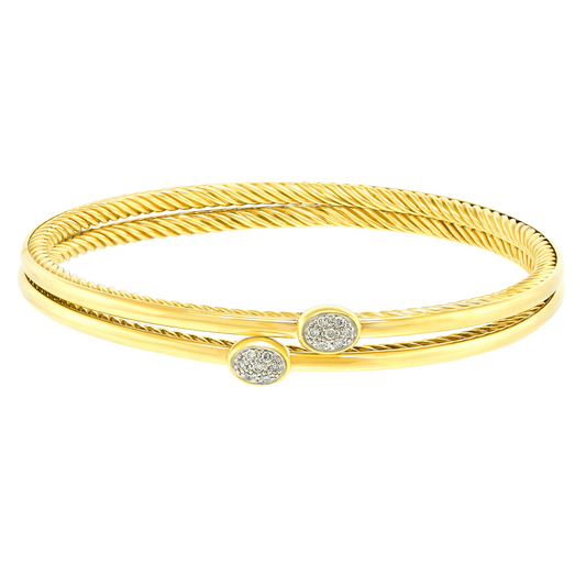 #27471 - David Yurman Pair of Diamond-set Gold Bangles