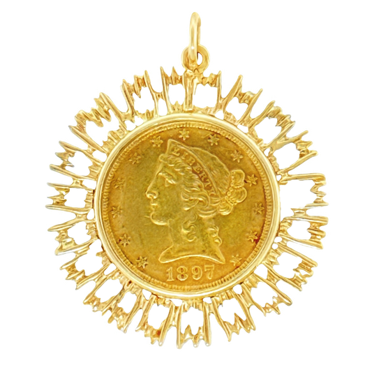 #27485 - 1897 Liberty 5 Dollar Gold Piece with Sixties Gold Surround