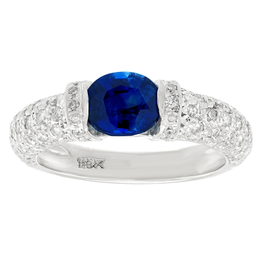 #27488 - Sapphire & Diamond Ring