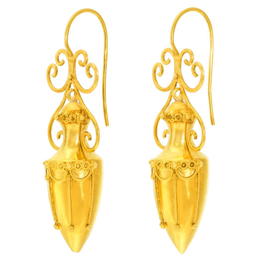 #27462 - Antique Urn-Motif Earrings English
