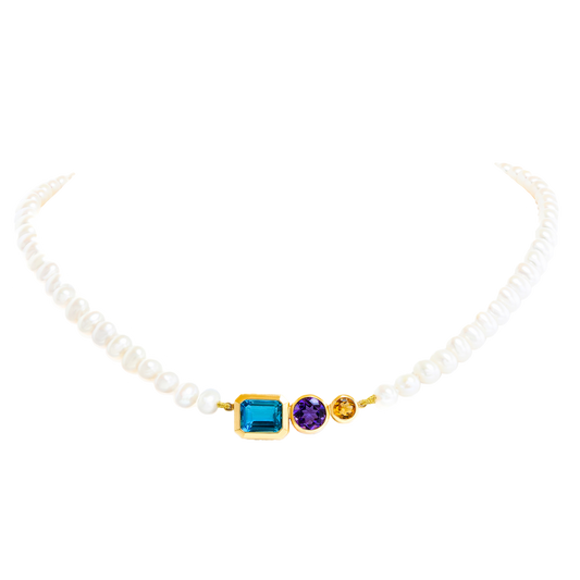 #27724 - Gemstone and Pearl Necklace