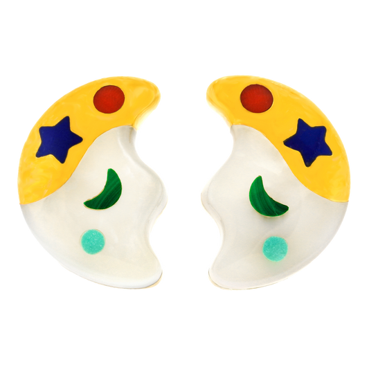 #27729 - Asch & Grossbardt Intarsio Moon Earrings