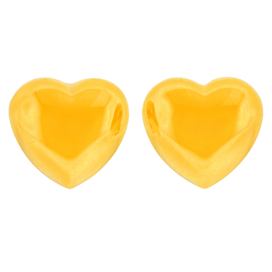#27732 - Eighties Pop Art Polished Gold "Heart" Earrings