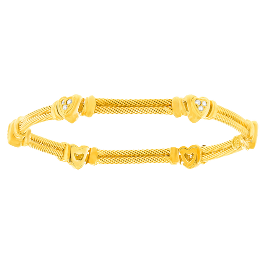 #27737 - Charriol Gold and Diamond Bracelet