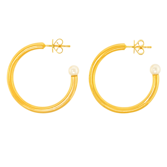 #27764 - Modernist Yellow Gold Hoops
