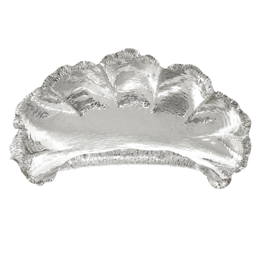 #27841 - Hand-hammered Silver Shell-Shaped Serving Bowl