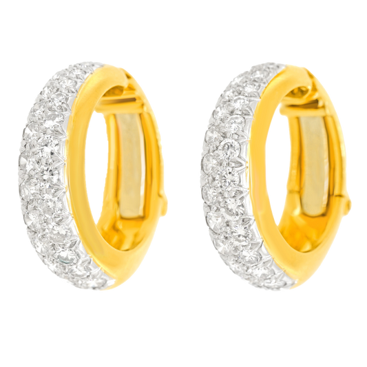 #27874 - David Webb Diamond Hoop Earrings