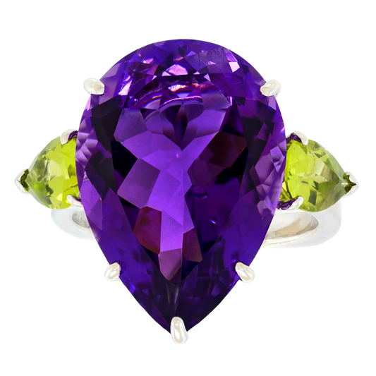 #27937 - Sillam of Paris Amethyst and Peridot Ring