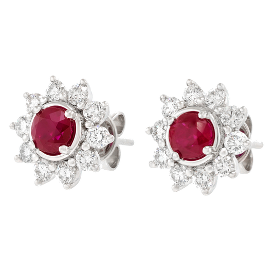 #27947 - Ruby and Diamond Studs
