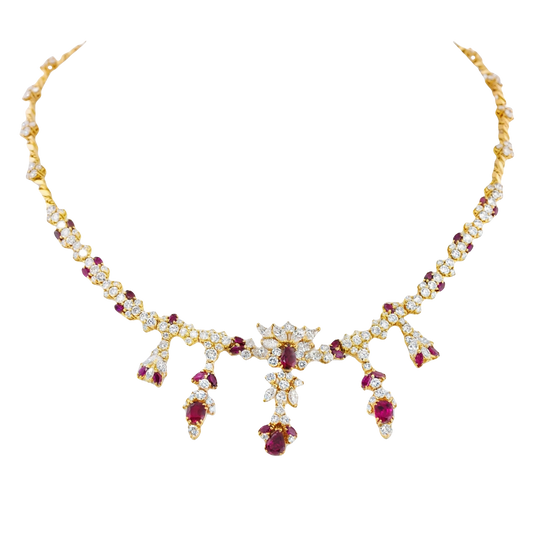 #27955 - Ruby and Diamond Necklace