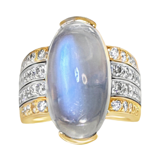 #27983 - Paul Binder Moonstone & Diamond Ring